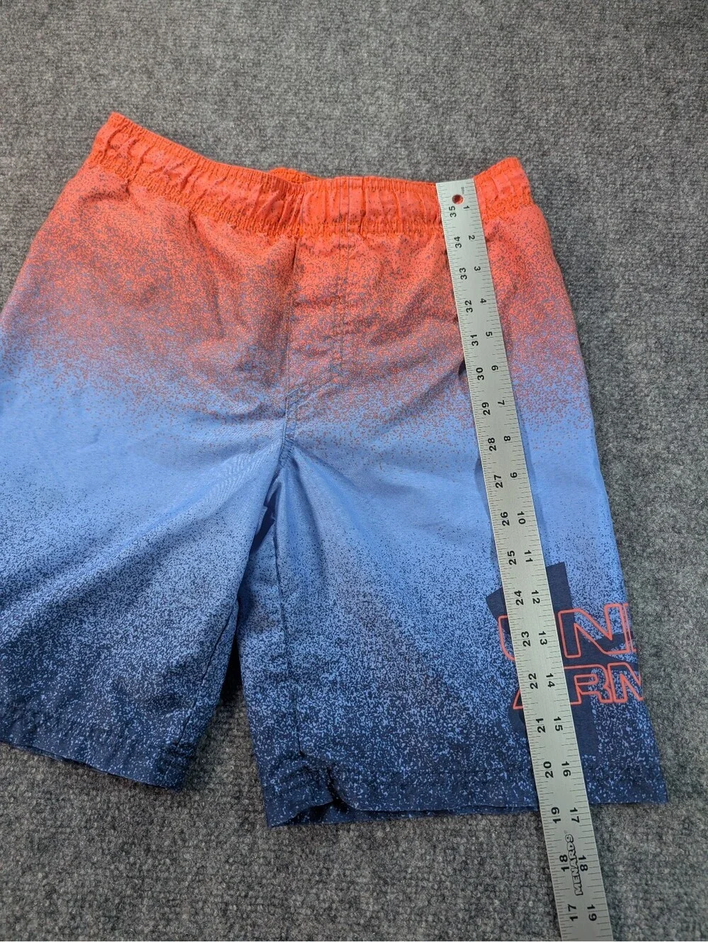 Under Armour Boys' Gradient Orange Blue Swim Trunks Size Youth Small